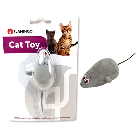 Flamingo Заводная игрушка для кошек Мышка, текстиль, 6см – интернет-магазин Ле’Муррр