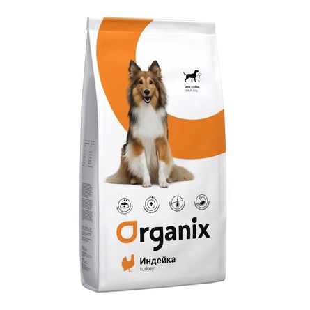 ORGANIX Adult Dog Сухой корм для взрослых собак всех пород с чувствительным пищеварением с индейкой – интернет-магазин Ле’Муррр