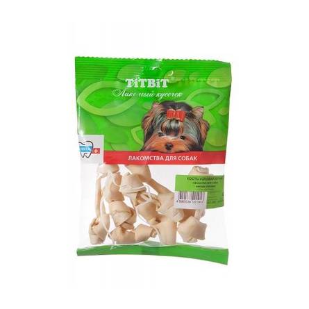 TiTBiT Кость для собак узловая мини (мягкая упаковка, 100 шт) – интернет-магазин Ле’Муррр